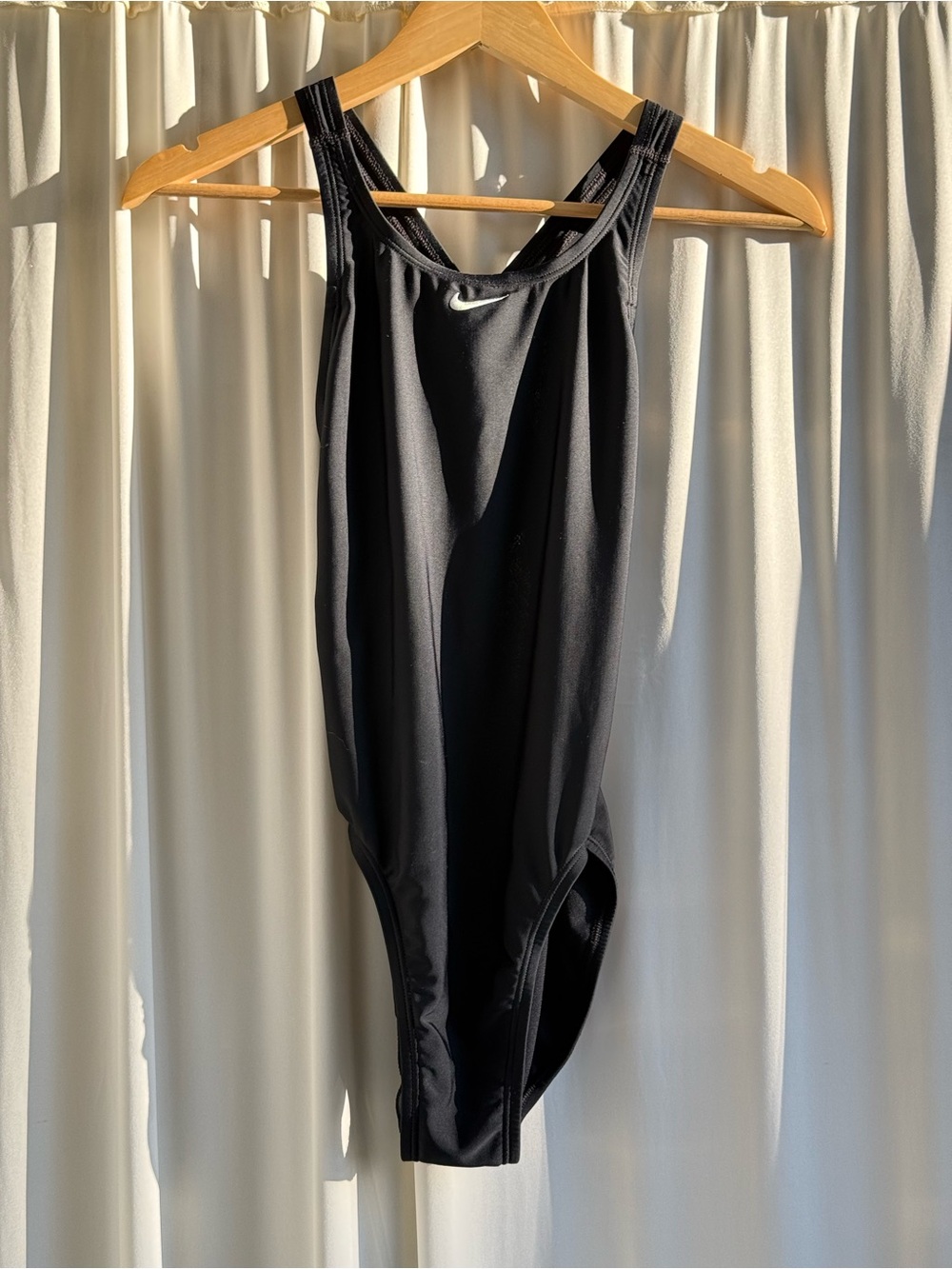 Nike Black Racerback One Piece Swimsuit Bodysuit Size 6 Small